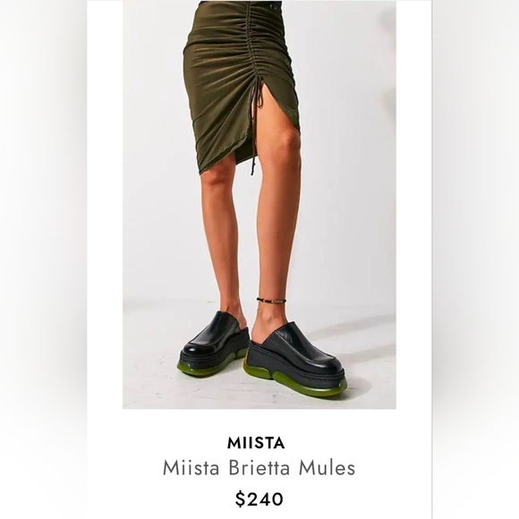 Miista Black and Green Mules - Picture 8 of 8